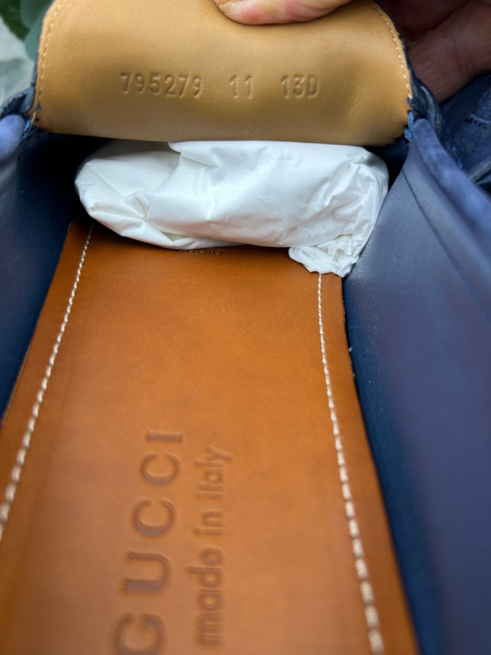 Men’s Gucci blue suede GG embossed loafer. Size 11.(fits 11.5) Made in Italy - Picture 8 of 11